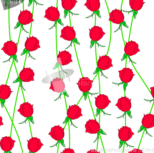 Image of Seamless  background with flower roses. 