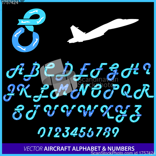 Image of Aerobatics in an airplane alphabet letters and numbers  
