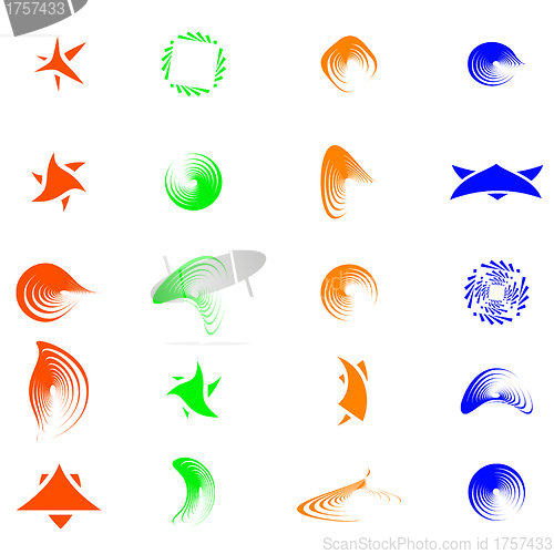 Image of Set of color abstract symbols for design - also as emblem or log
