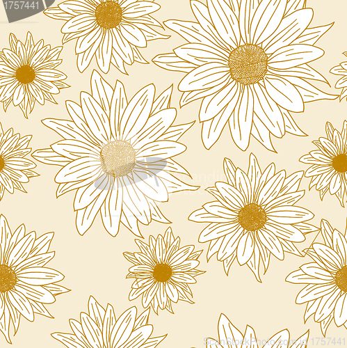 Image of Seamless wallpaper with beautiful flowers