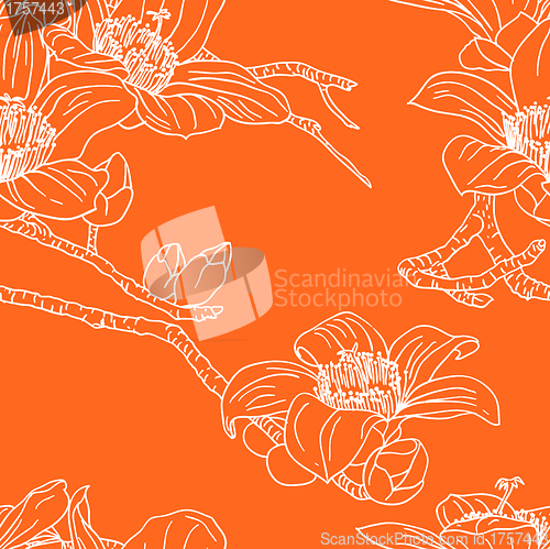Image of Seamless wallpaper with orchid flowers