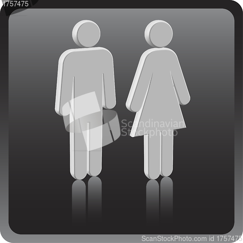 Image of Vector Man & Woman icon over gray background