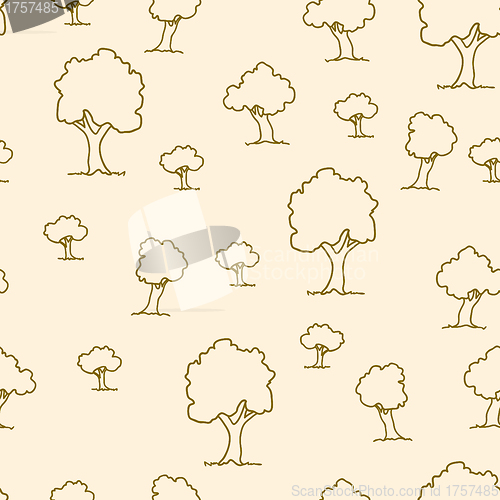 Image of Seamless tree plant  pattern background in vector
