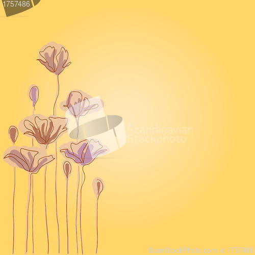 Image of  hand drawn background with a fantasy flower