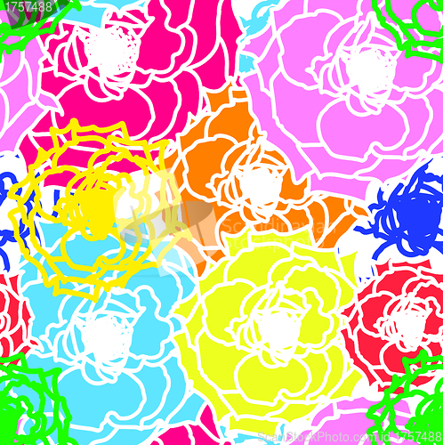 Image of Vector flower seamless background