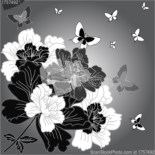 Image of  fantasy hand drawn flowers