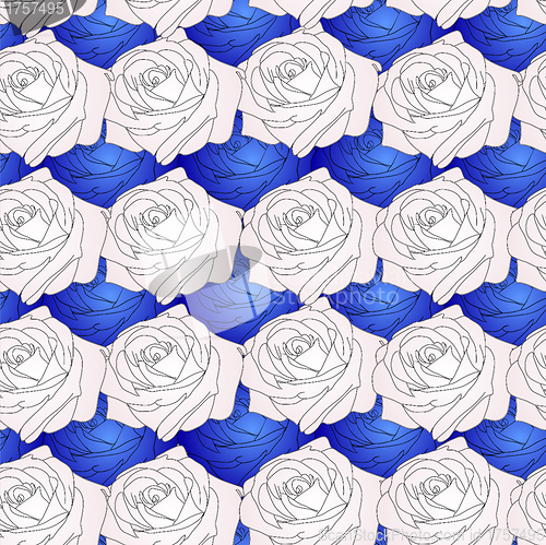 Image of Seamless  background with flower roses. 