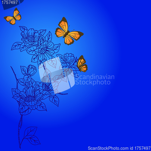 Image of  hand drawn background with a fantasy flower