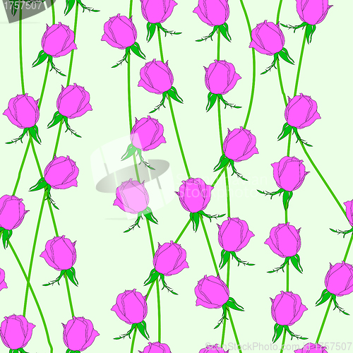 Image of Seamless  background with flower roses. 