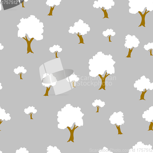 Image of Seamless tree plant  pattern background in vector