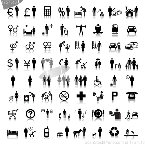 Image of Website and Internet Icons -- People