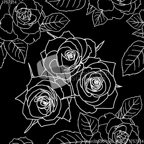 Image of Seamless wallpaper with rose flowers