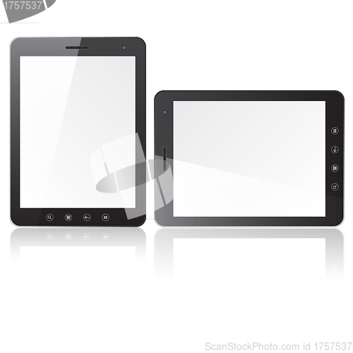 Image of Two tablet PC computer with blank screen 