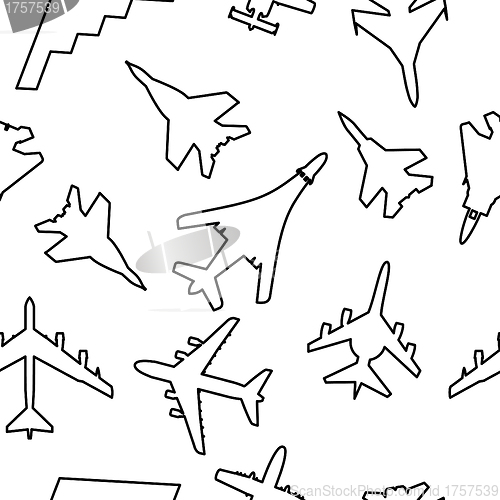 Image of Seamless wallpaper military aircraft vector illustration