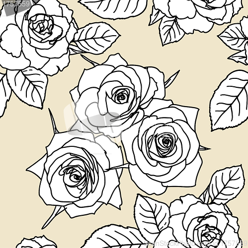 Image of Seamless wallpaper with rose flowers
