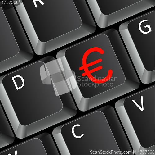 Image of euro money business concept with computer keyboard. Vector illus