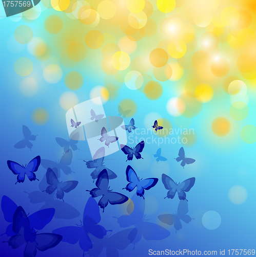Image of Abstract colourful background with butterflies