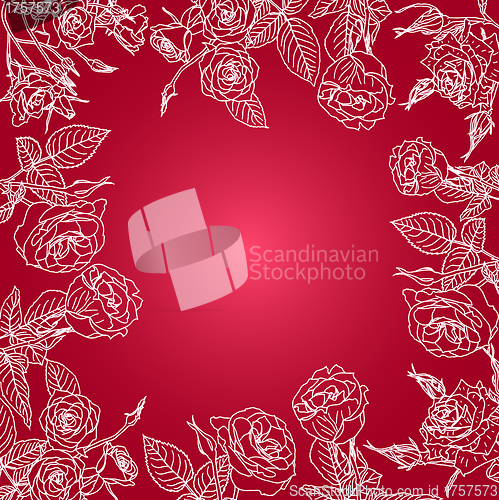 Image of Vector floral background, frame from flowers 