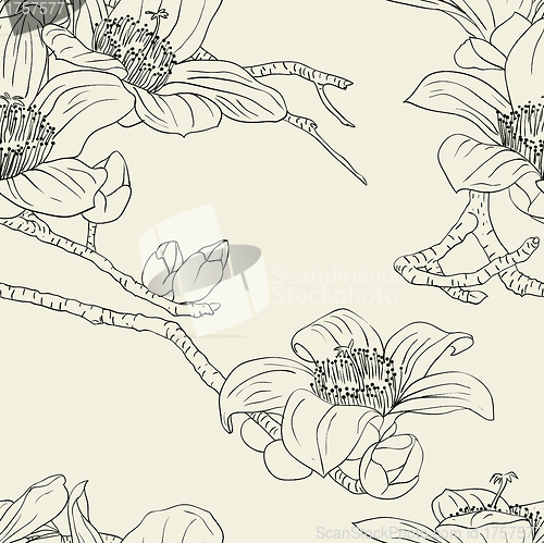 Image of Seamless wallpaper with orchid flowers