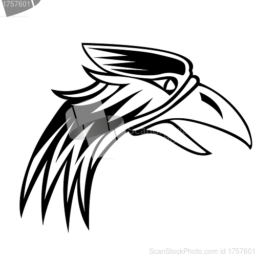 Image of eagle isolated on white background black and white sign.