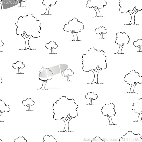 Image of Seamless tree plant  pattern background in vector