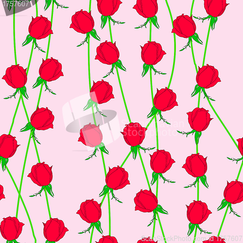 Image of Seamless  background with flower roses. 