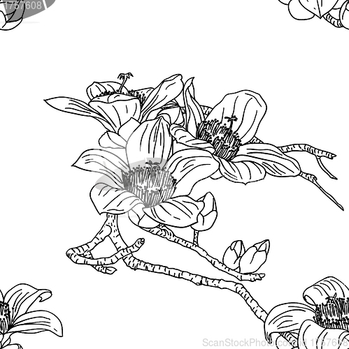 Image of Seamless wallpaper with orchid flowers