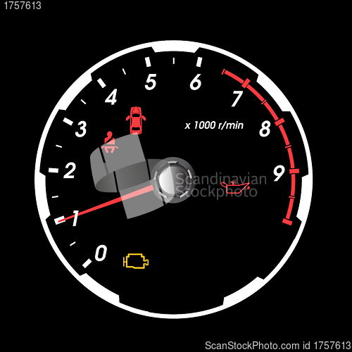 Image of tachometer car