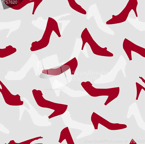 Image of woman shoes seamless pattern illustration background