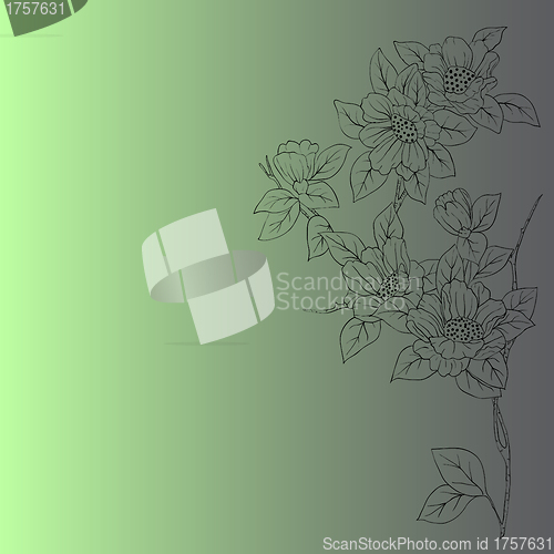 Image of  hand drawn background with a fantasy flower