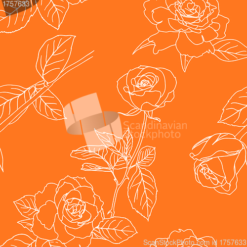 Image of Seamless wallpaper with rose flowers