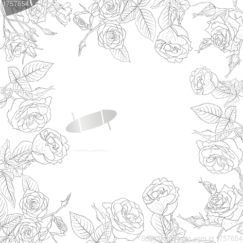 Image of Vector floral background, frame from flowers 
