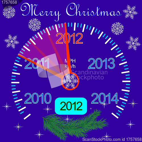 Image of 2012 counter on the dashboard for new year