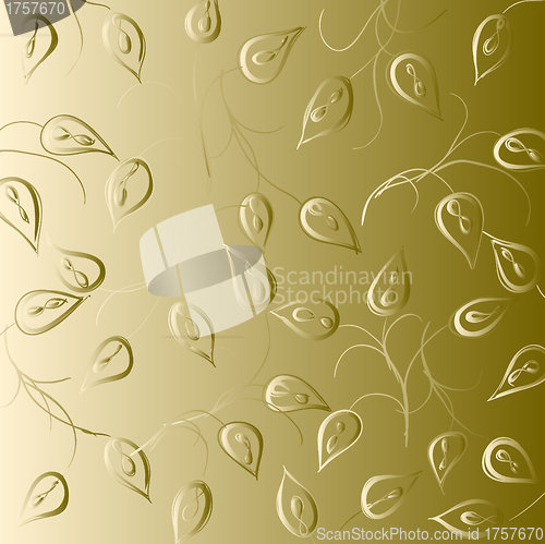 Image of Wall-paper with curling leaves of a plant