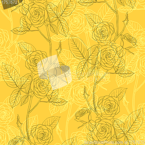 Image of Rose seamless flower background, vector illustration.