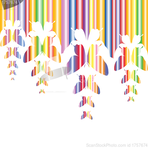 Image of Abstract colourful background with butterflies