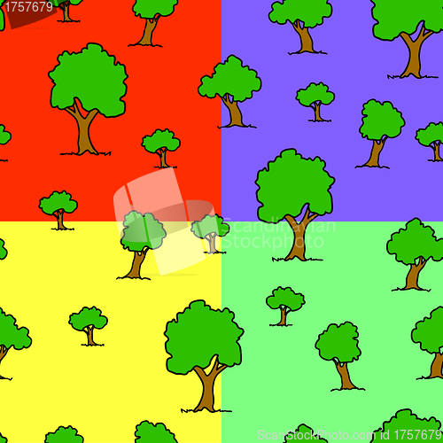 Image of seamless wallpaper tree 