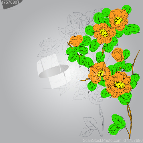 Image of  hand drawn background with a fantasy flower