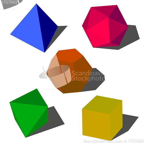 Image of colorfull 3d vector geometric shapes