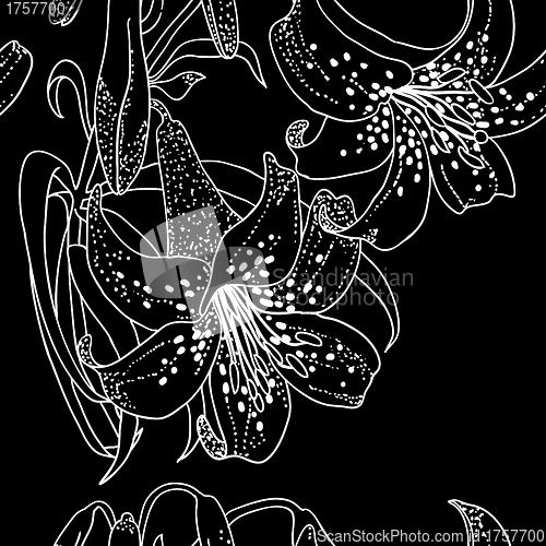 Image of Seamless wallpaper with Lily flowers
