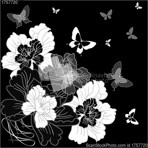 Image of fantasy hand drawn flowers