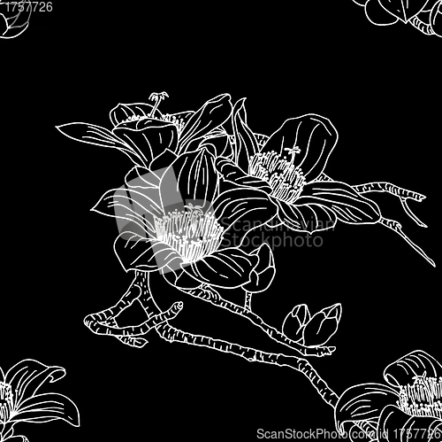 Image of Seamless wallpaper with orchid flowers