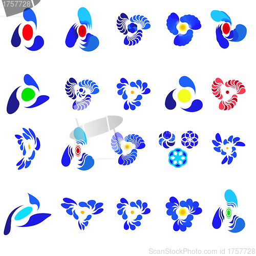 Image of Set of different abstract symbols for design - also as emblem or