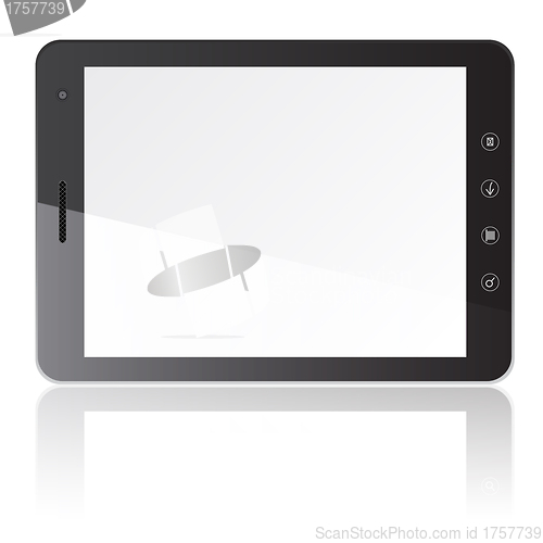 Image of Tablet PC computer with blank screen horizontally 