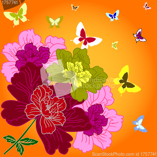 Image of  fantasy hand drawn flowers