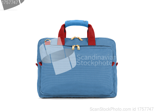 Image of blue bag isolated with clipping path over white background