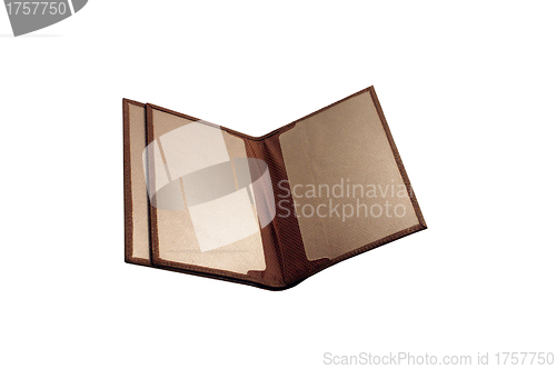 Image of Isolated brown wallet on white background.
