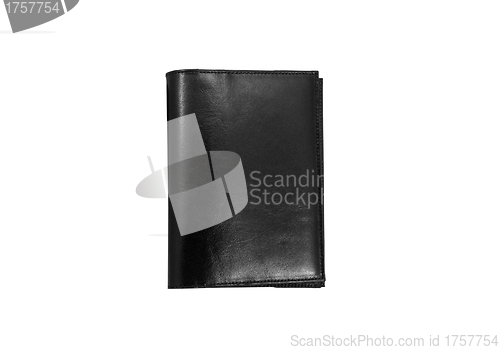 Image of A black wallet isolated on a white backgruon