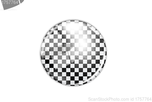 Image of white and black badge isolated