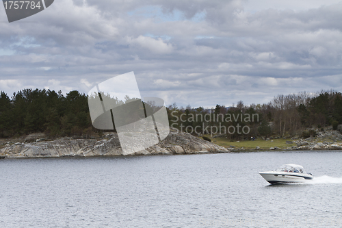 Image of landscape in norway - coastline in fjord